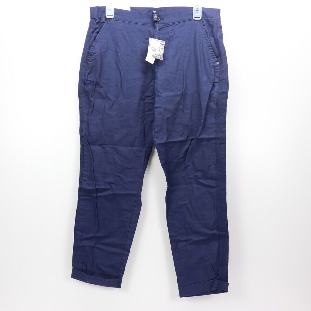 Gap Pleated Trouser Pants Womens Size 8R Dark Blue Ink Well 32x27 Midrise NWT